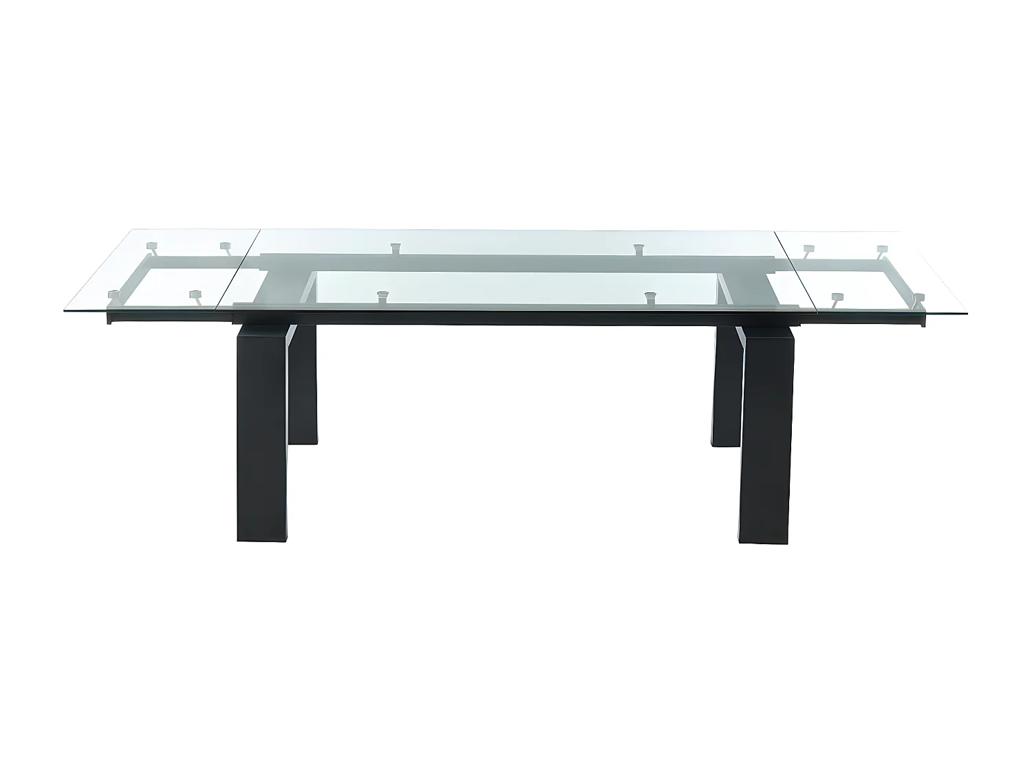 Esstisch ausziehbar - Glas & Metall - Schwarz - LUBANA