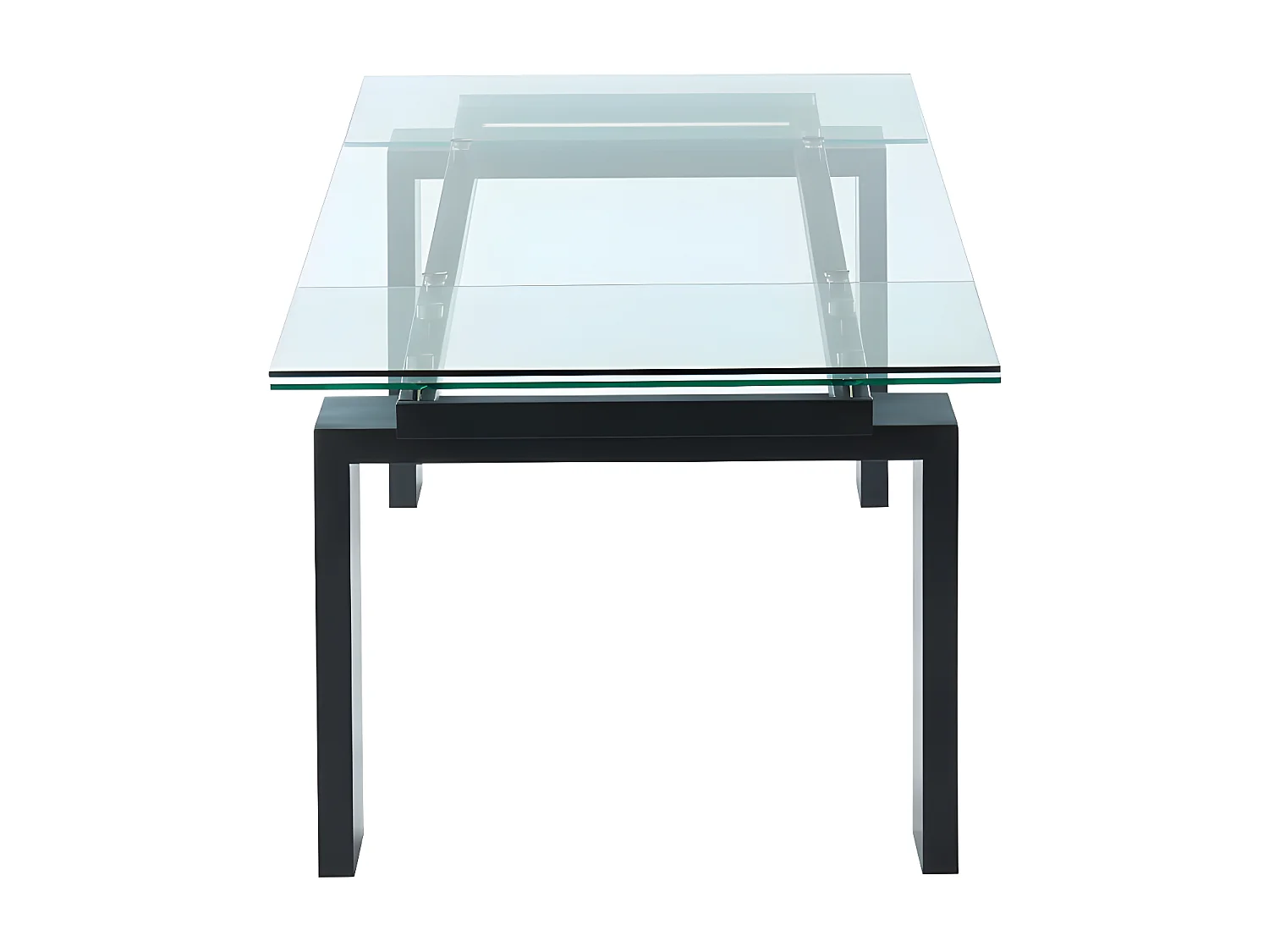 Esstisch ausziehbar - Glas & Metall - Schwarz - LUBANA