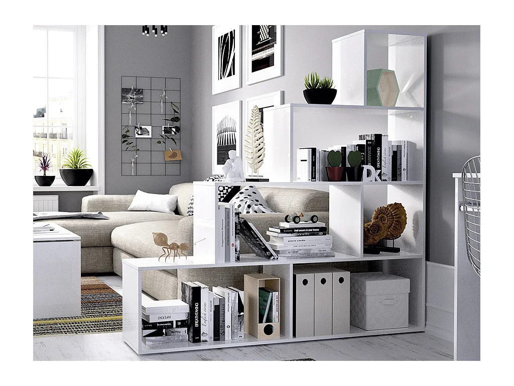 Etagère RAJA - 6 cases - Coloris : Blanc