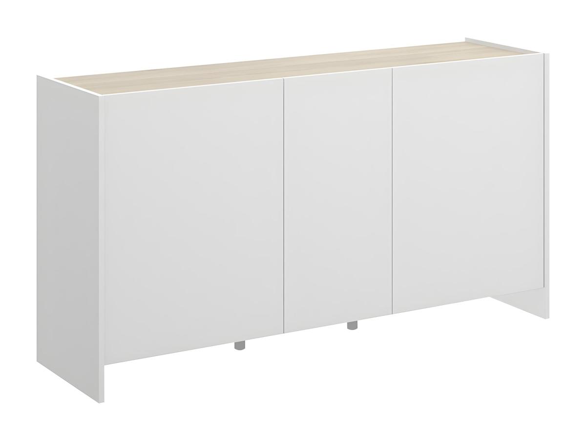 Sideboard mit 3 Türen - Weiß & Eichefarben - CHERIFA günstig online kaufen