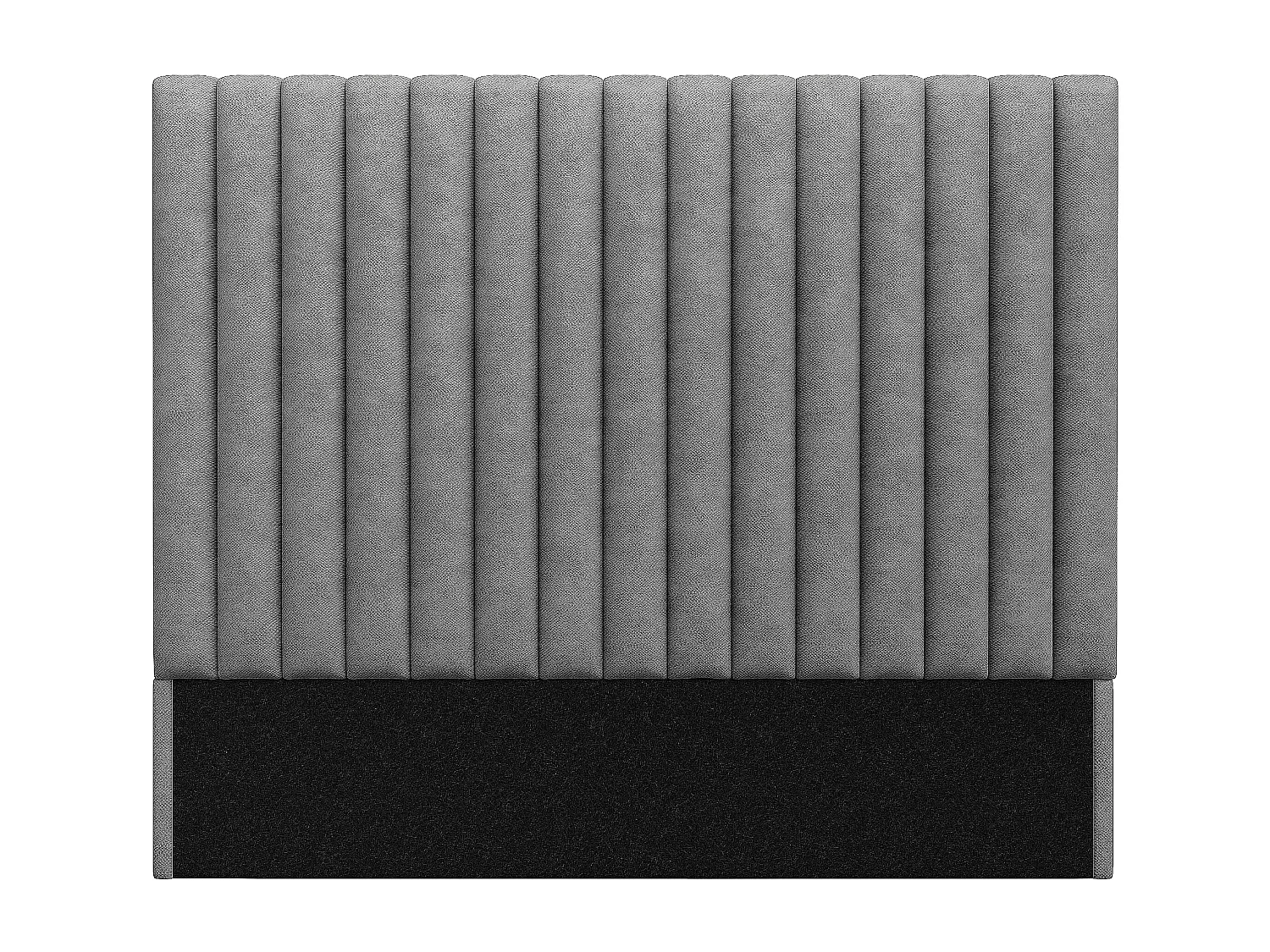 Cabeceira de cama com costuras verticais 140cm em tecido cinza SARAH