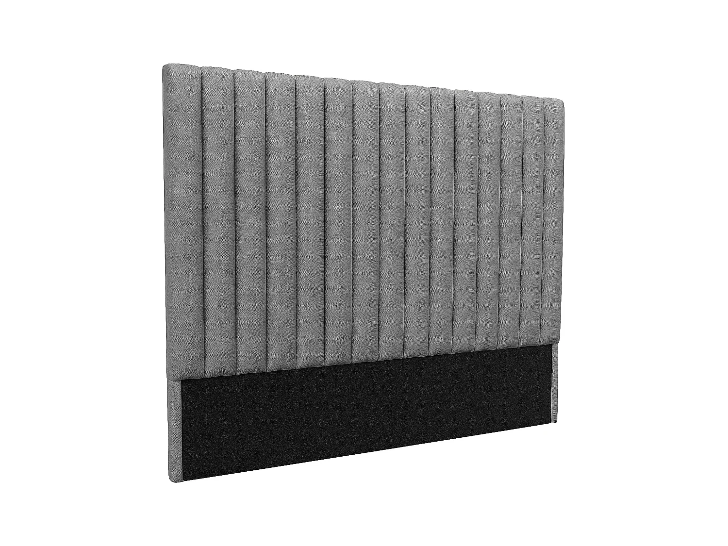 Sengegavl med lodrette syninger - 170 cm - Stof - Grå - SARAH