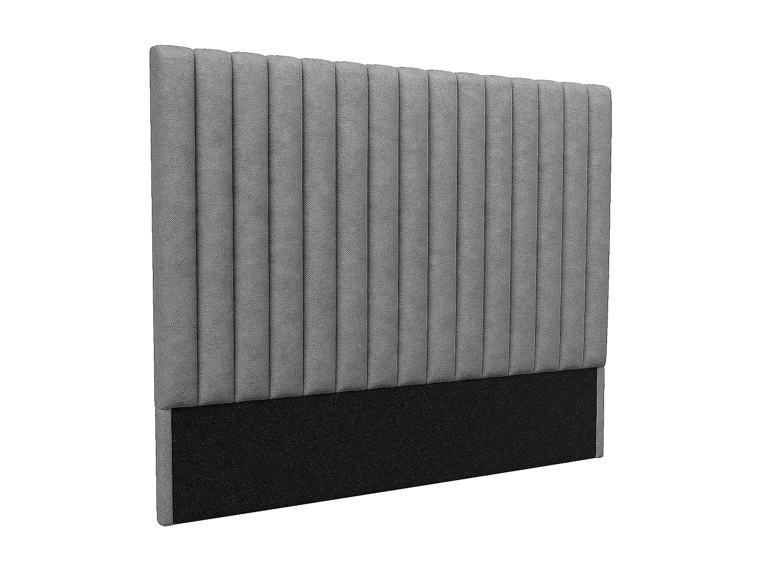 Bettkopfteil mit vertikalen Ziernähten - Stoff - 170 cm - Grau - SARAH