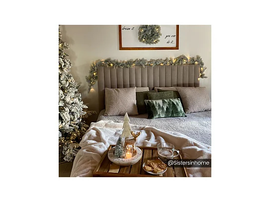 Hoofdeinde bed met verticale stiksels SARAH - Beige - 160 cm