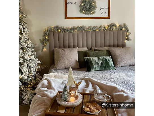 Tête de lit coutures verticales - 170 cm - Tissu - Taupe - SARAH