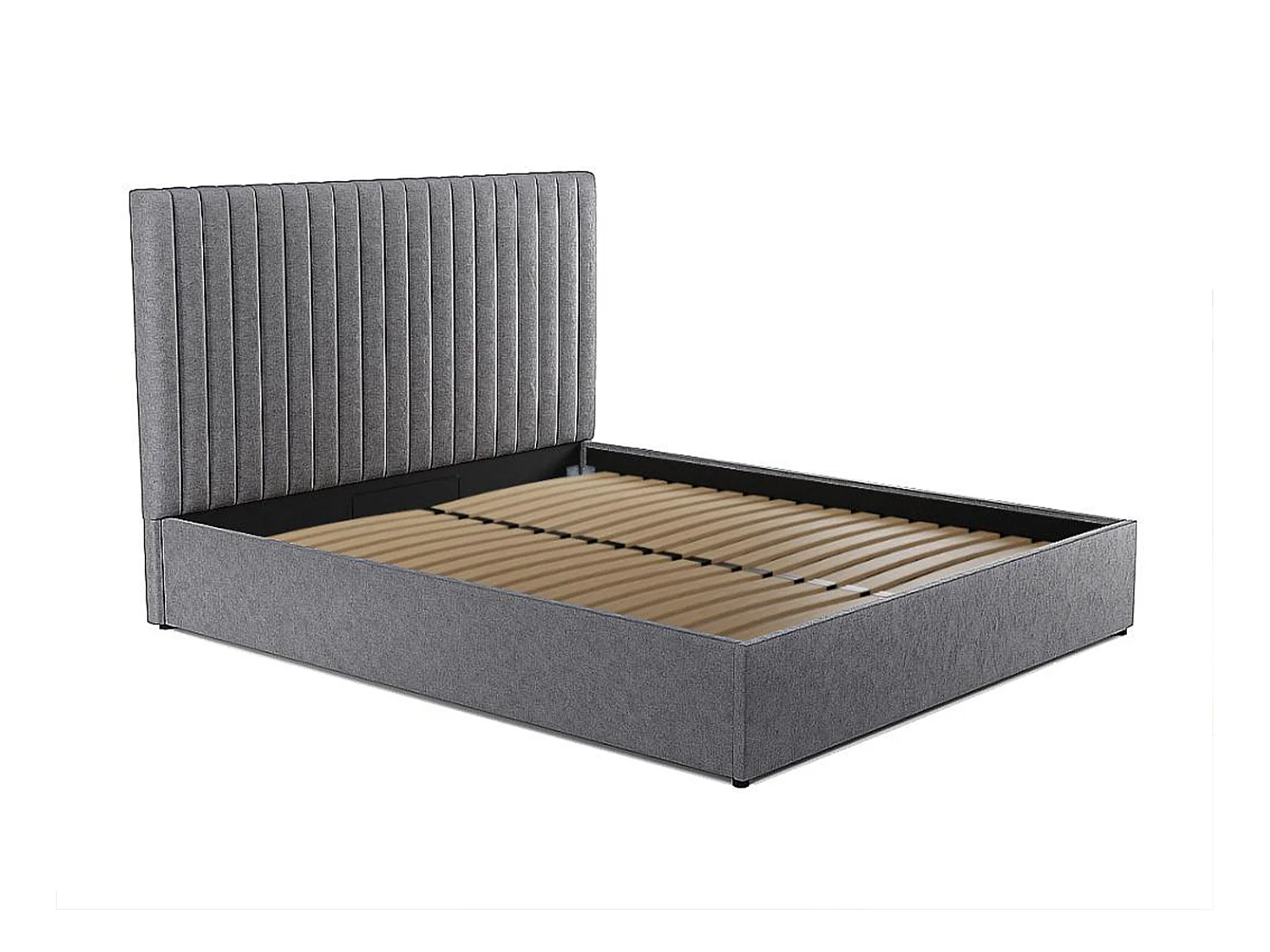 Canapé abatible y cabecero SARAH - 160x200 cm - Tela - Gris