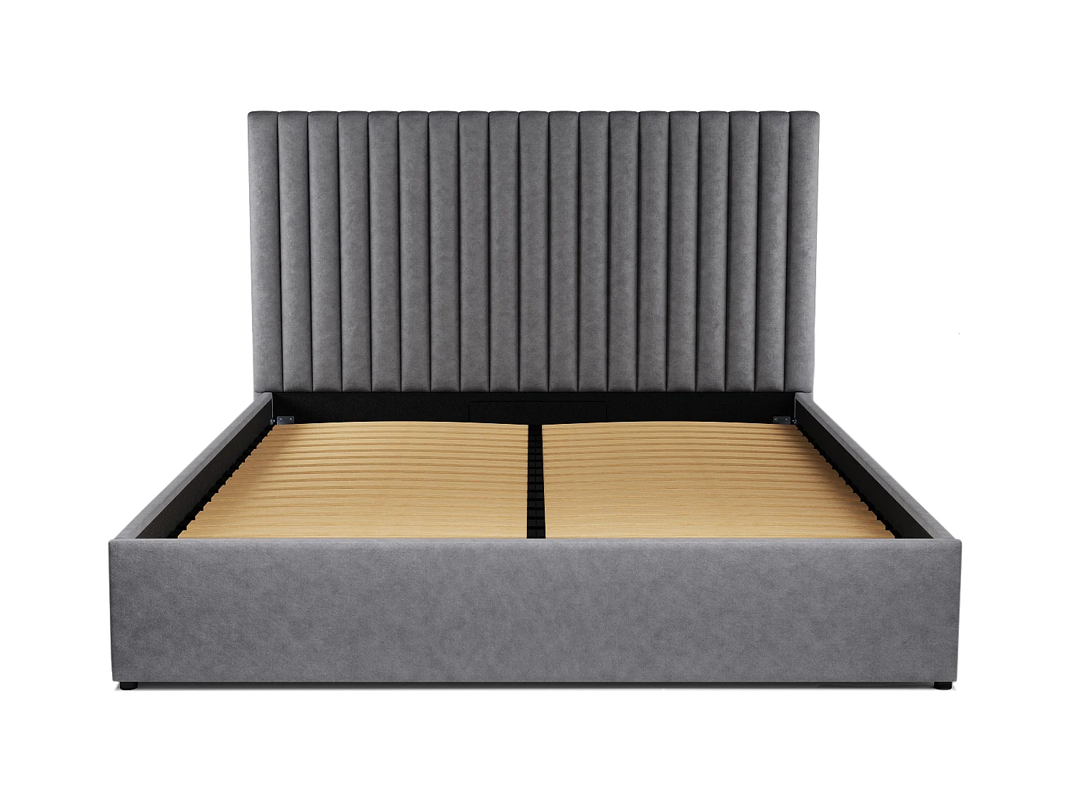 Canapé abatible y cabecero SARAH - 160x200 cm - Tela - Gris