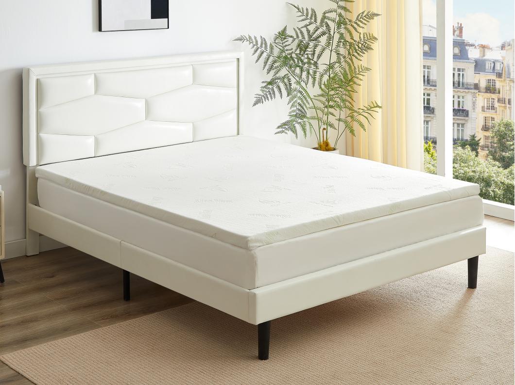 Surmatelas 140 x 190 cm luxe mémoire de forme coutil aloe vera ép.5cm - LACETO de NATUREA