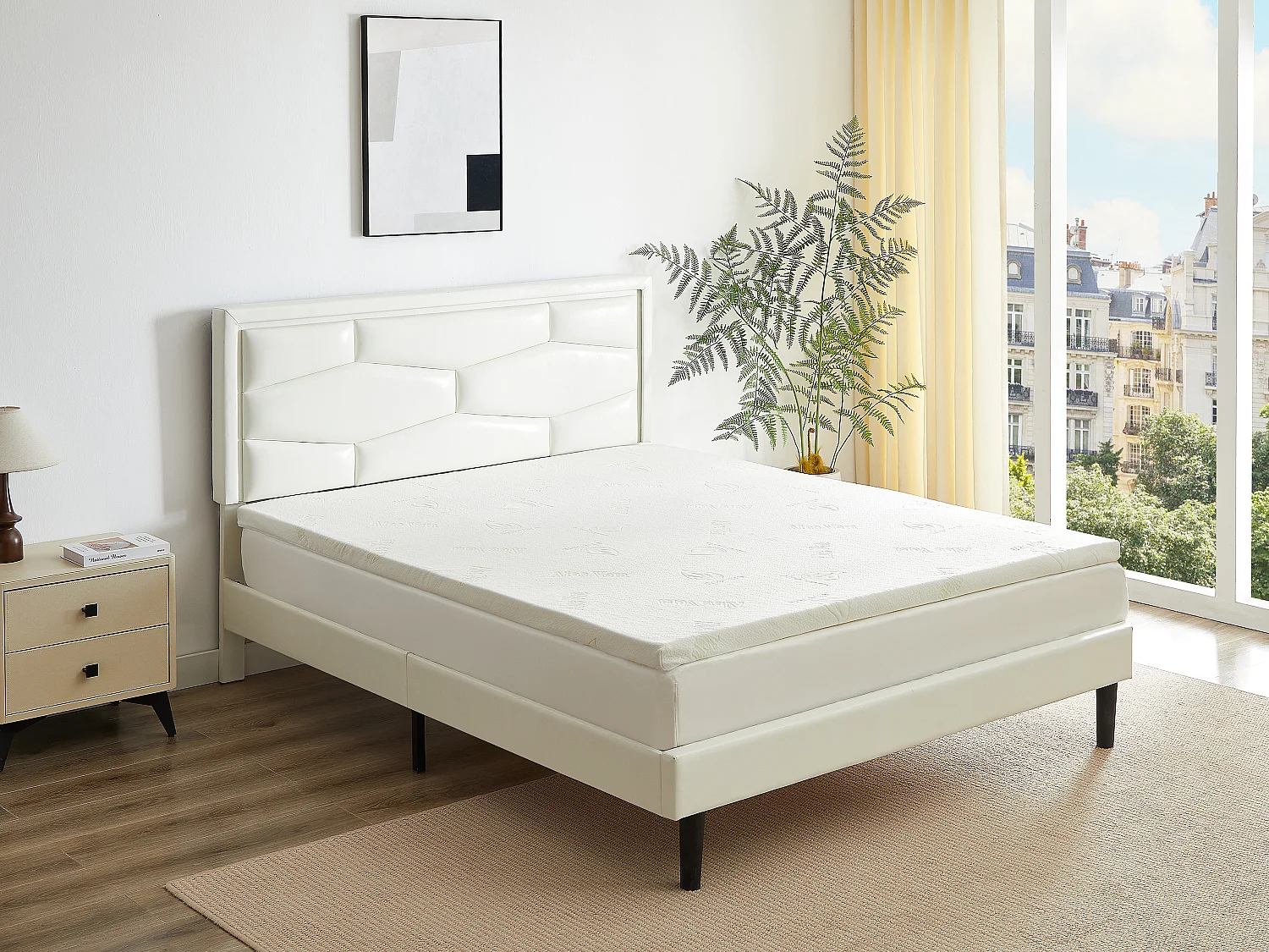 Surmatelas 180 x 200 cm luxe mémoire de forme coutil aloe vera ép.5cm - LACETO de NATUREA