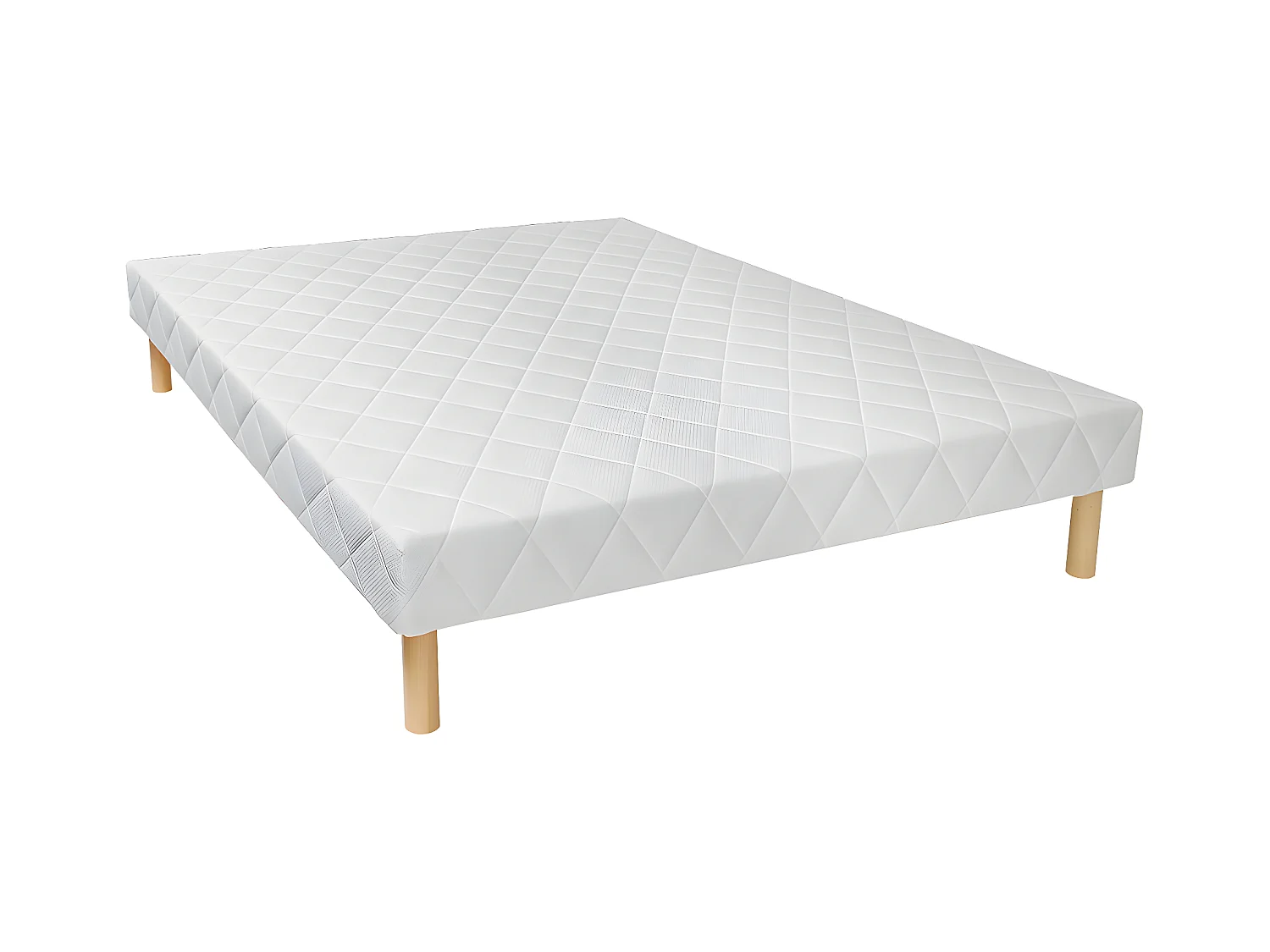Sommier déco tapissier 160 x 200 cm 14 lattes multiplis - Blanc - PANACEA de YSMÉE