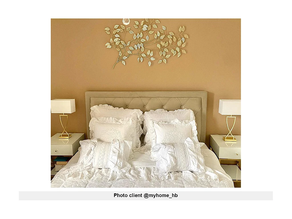Lit avec tiroirs 140 x 190 cm - Tissu velours - Beige - LEOPOLD