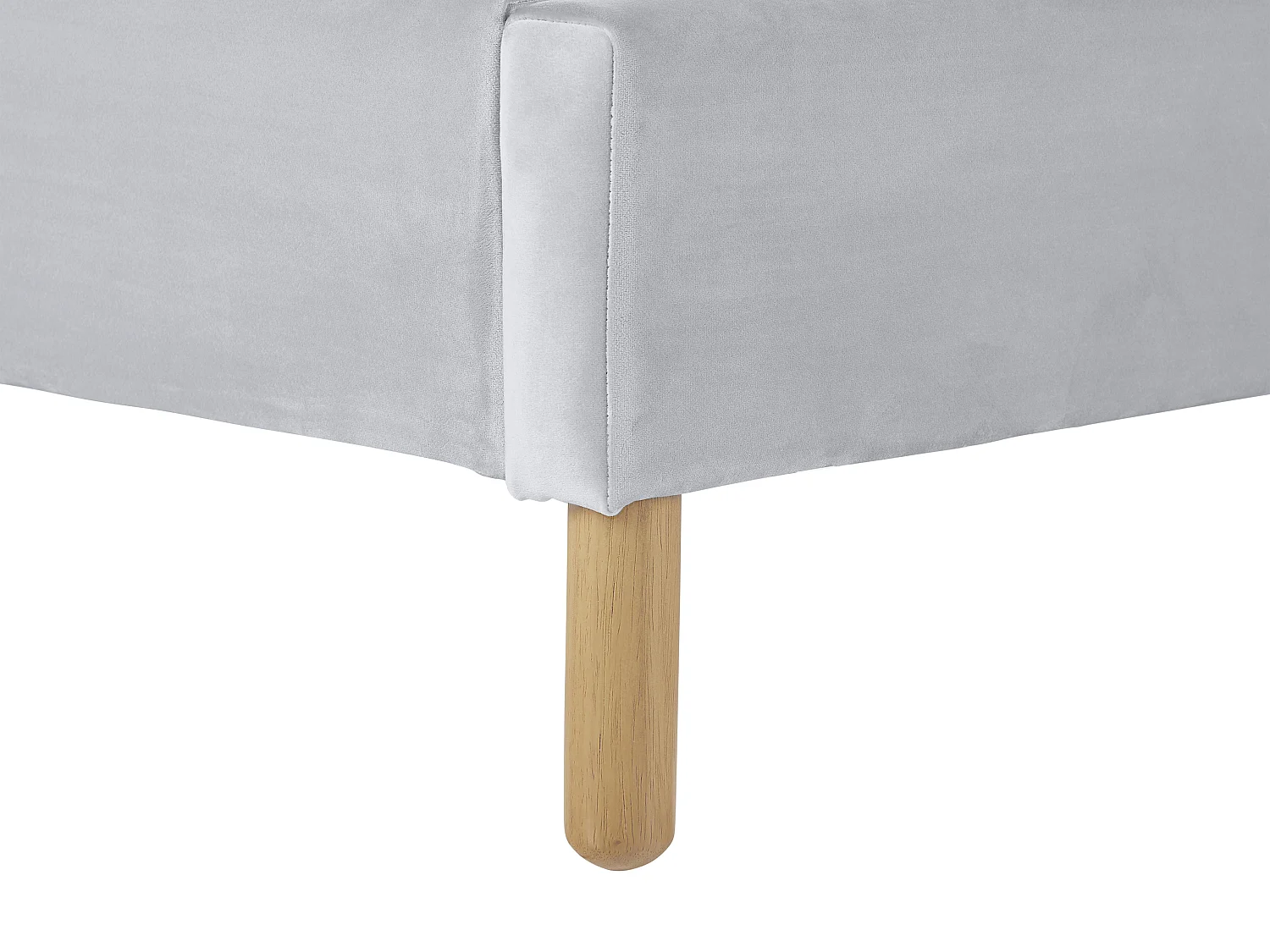 Lit coquillage 90 x 190 cm - Velours - Gris clair - MOANA