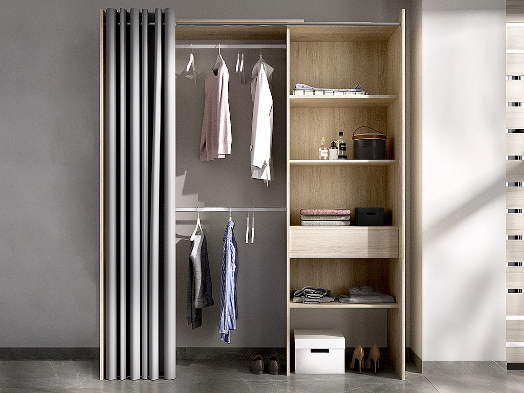 Dressing extensible LAURENT - L.110/160 cm - Coloris : Chêne et gris