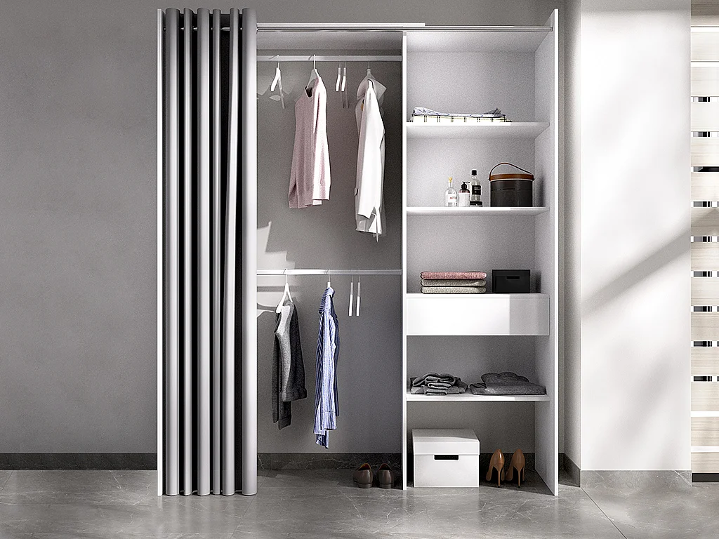 Dressing extensible LAURENT - L.110/160 cm - Coloris : Blanc et gris