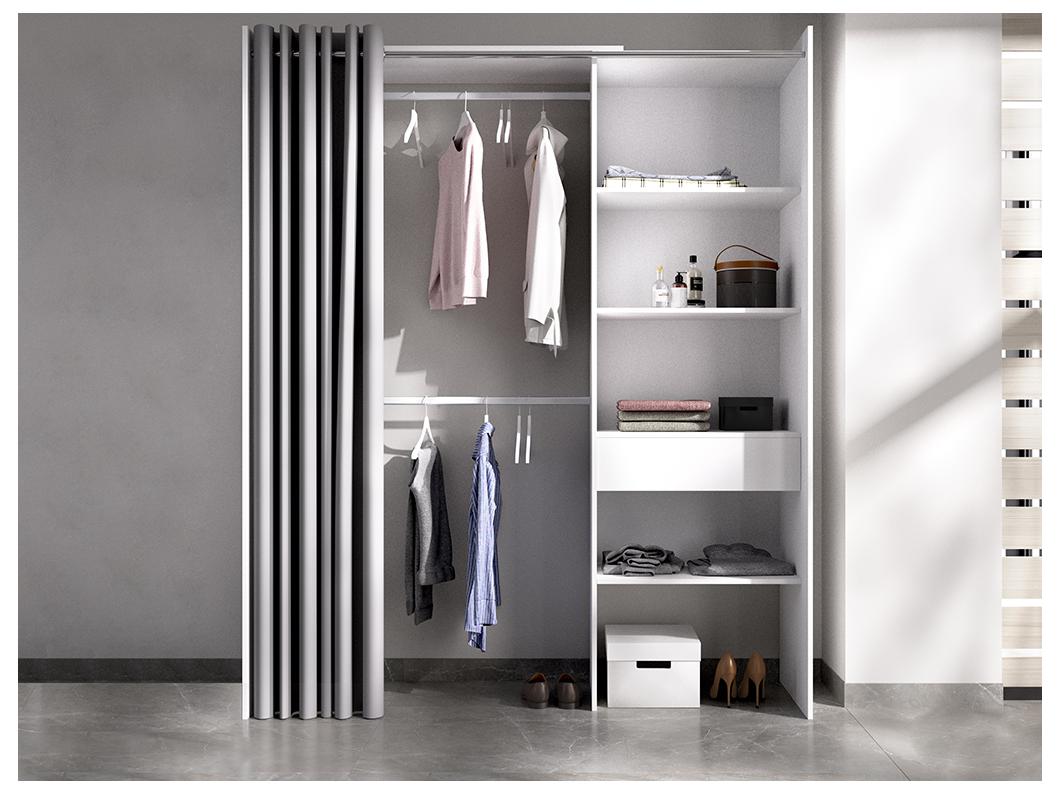 Dressing extensible LAURENT - L.110/160 cm - Coloris : Blanc et gris