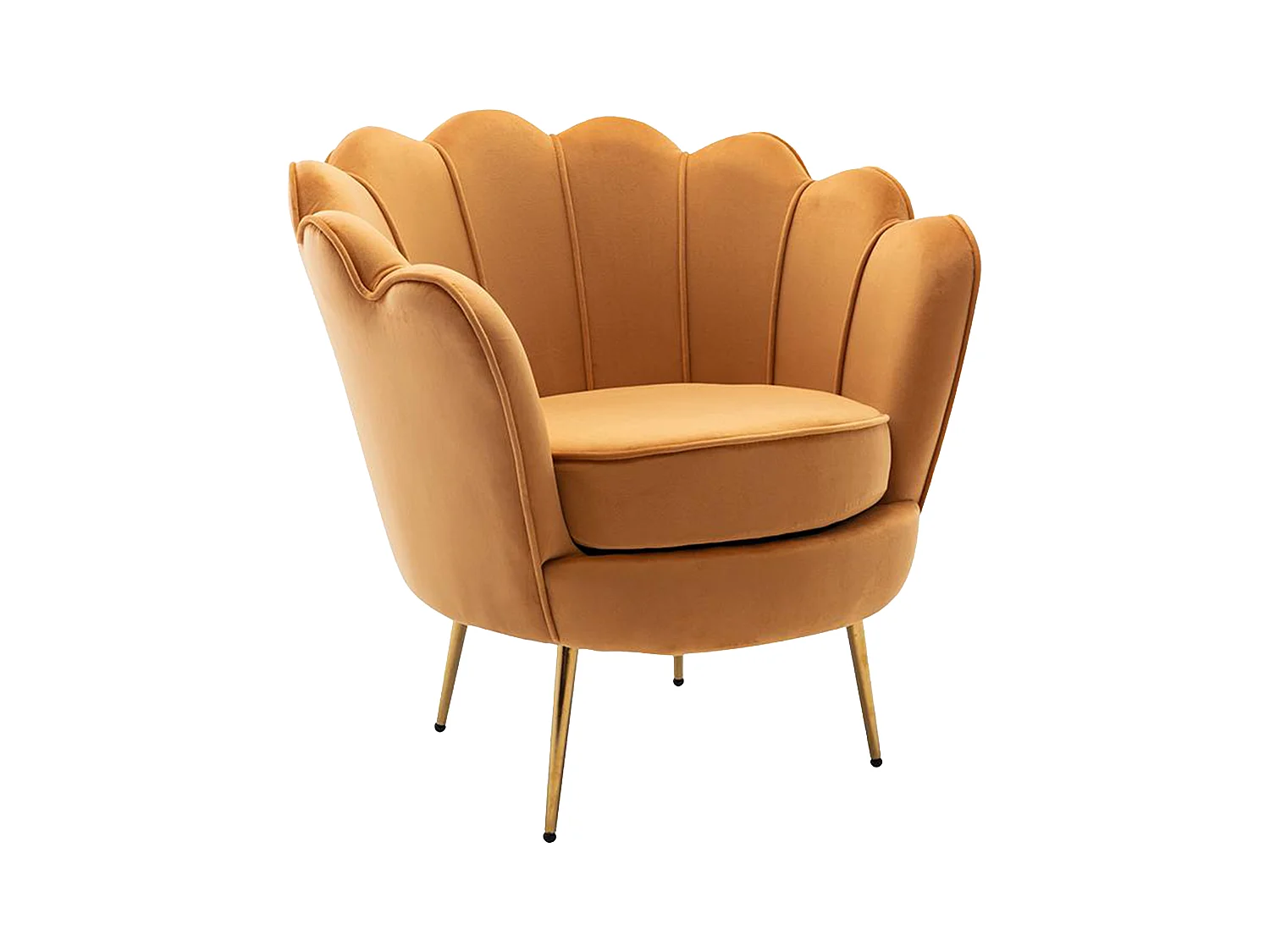 Sillón de terciopelo DANDELION - Amarillo mostaza de Pascal Morabito