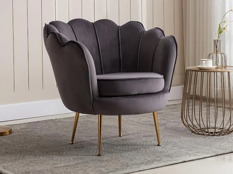 Sillón de terciopelo DANDELION - Antracita de Pascal Morabito