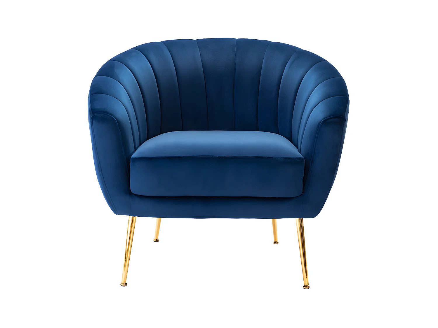 Lounge-Sessel - Samt - Dunkelblau - PABLITO