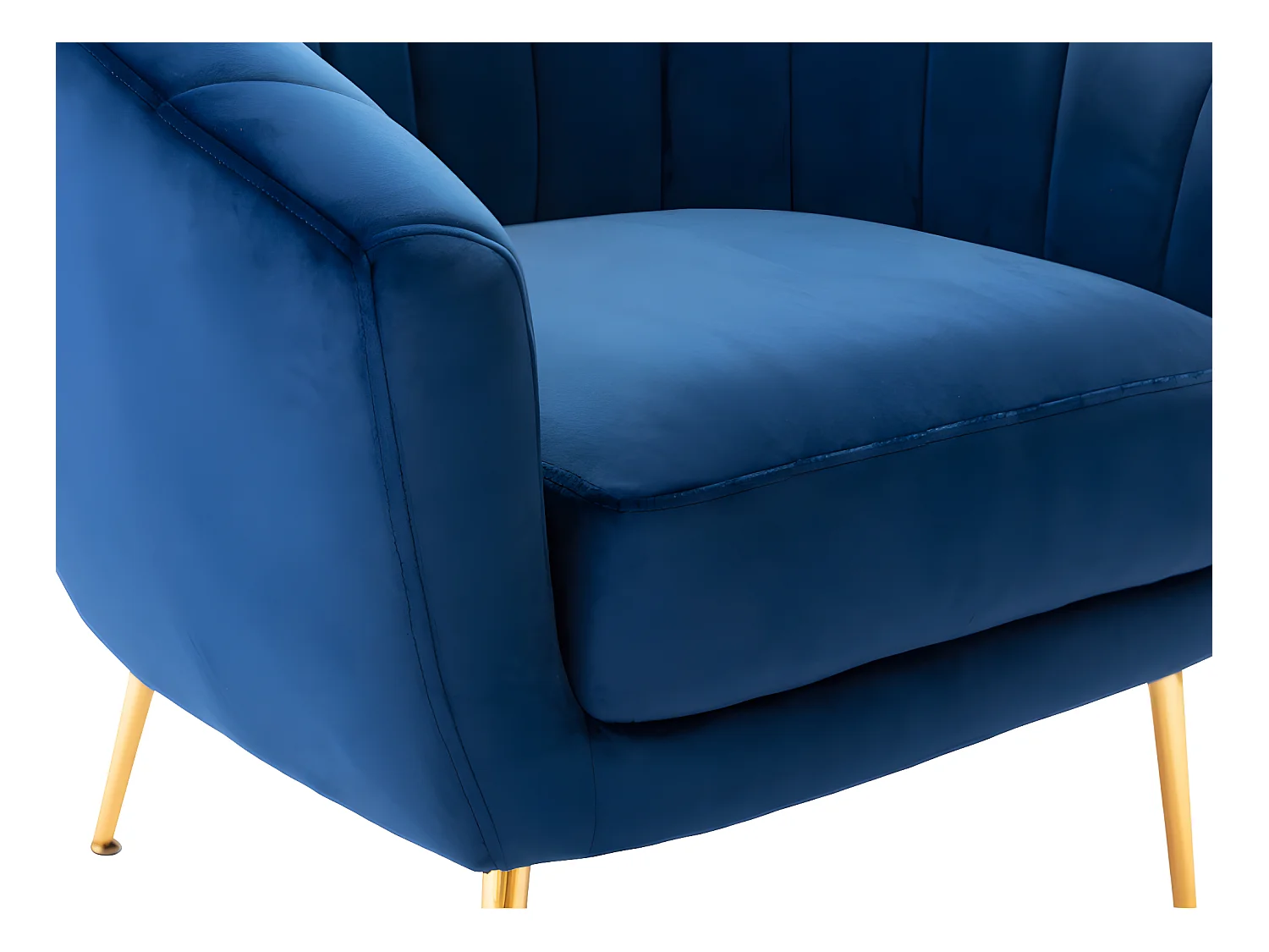 Lounge-Sessel - Samt - Dunkelblau - PABLITO