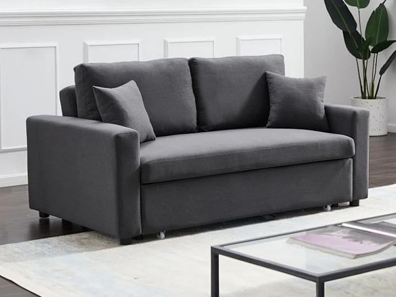 Canapé 3 places convertible en tissu INIZOR - Anthracite