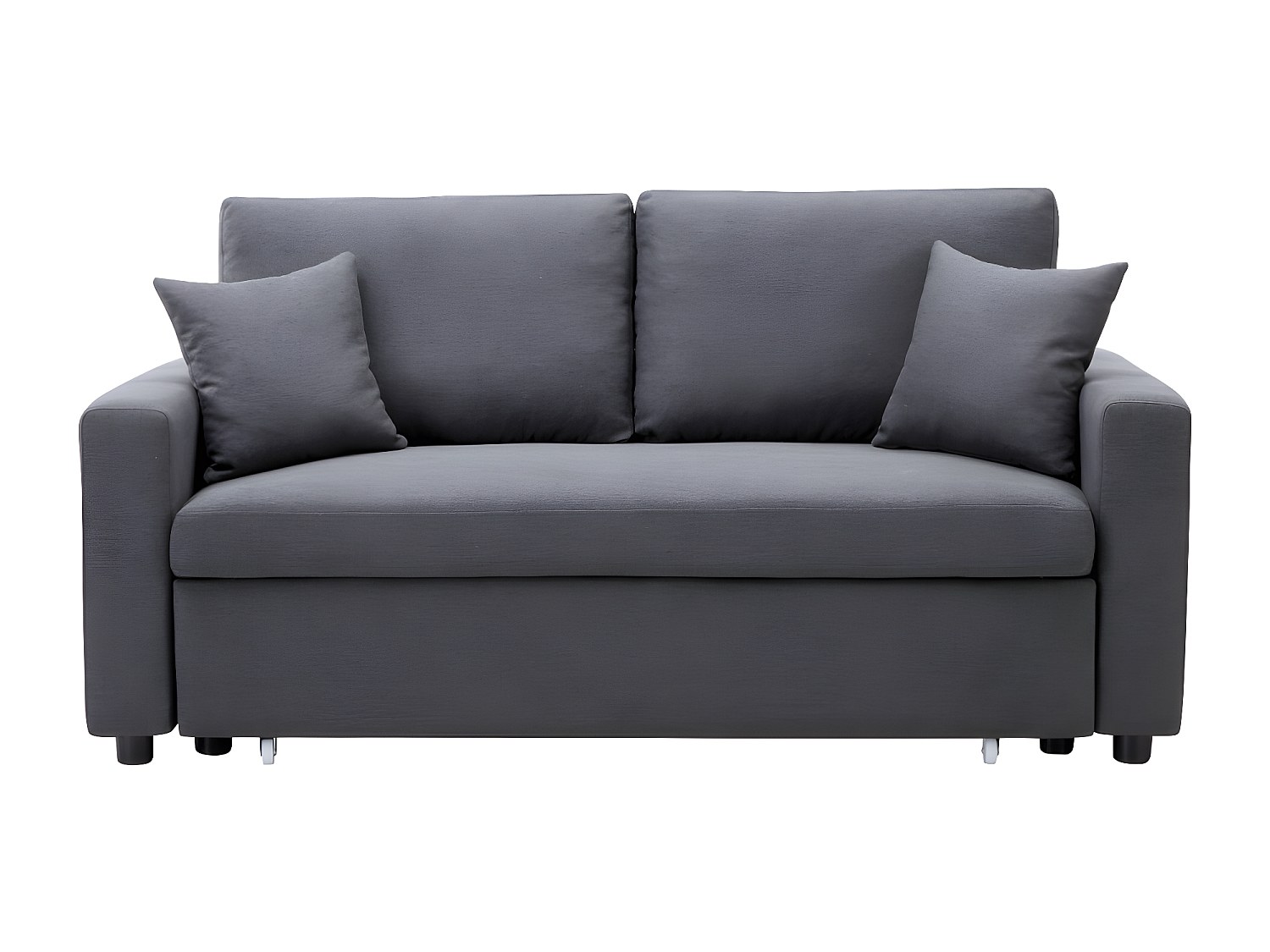 Schlafsofa 3-Sitzer - Stoff - Anthrazit - INIZOR günstig online kaufen