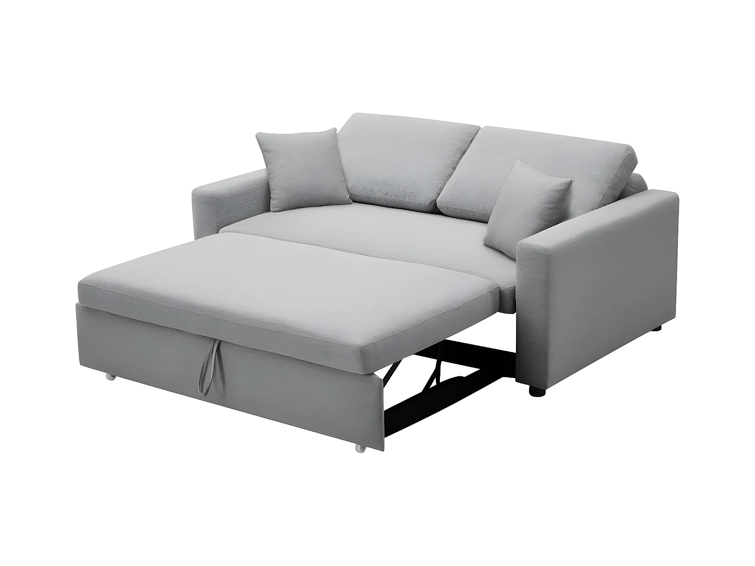 Sofá cama de 3 plazas de tela - Gris claro - INIZOR