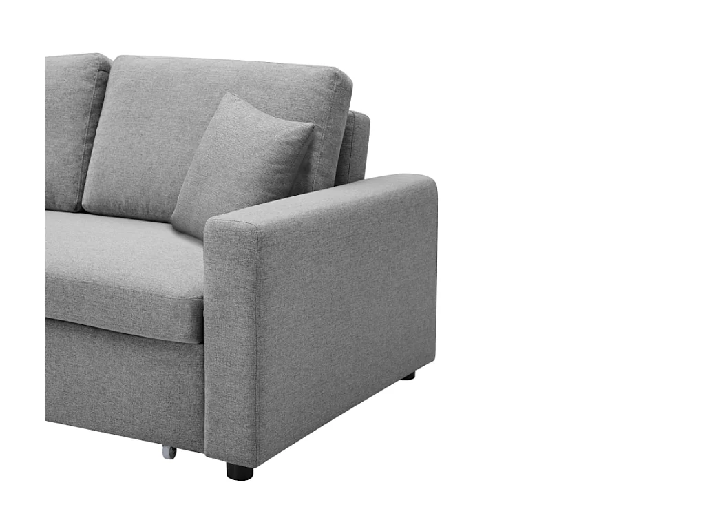 Sofá cama de 3 plazas de tela - Gris claro - INIZOR