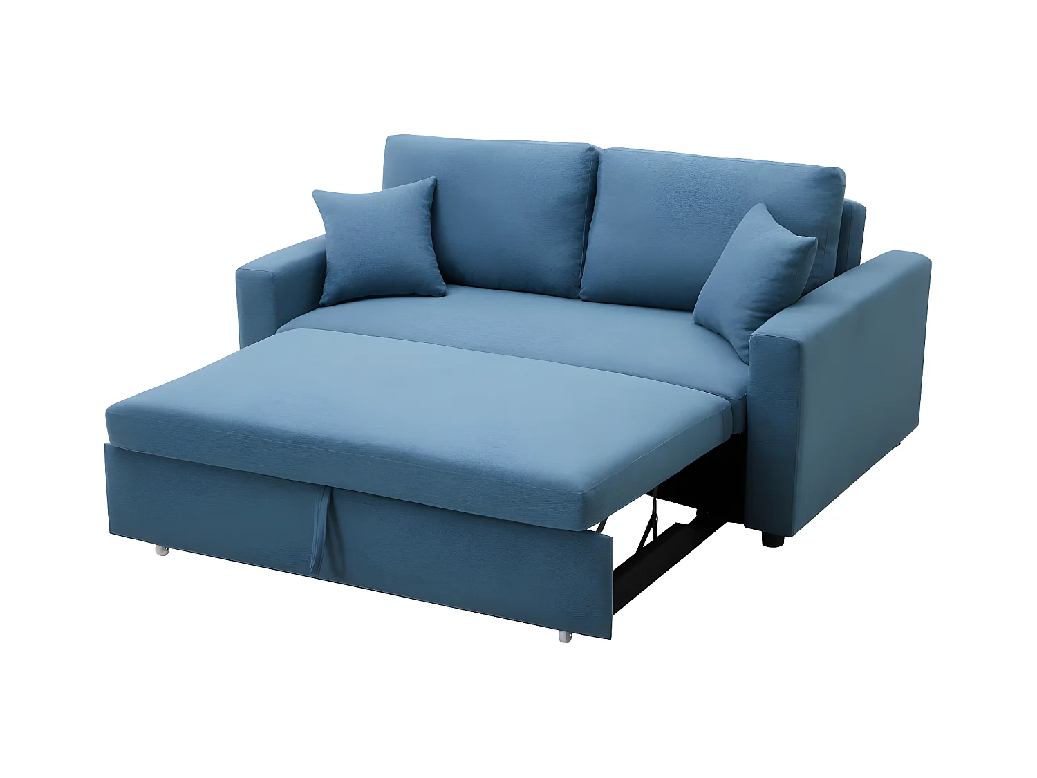 Schlafsofa 3-Sitzer - Stoff - Blau - INIZOR
