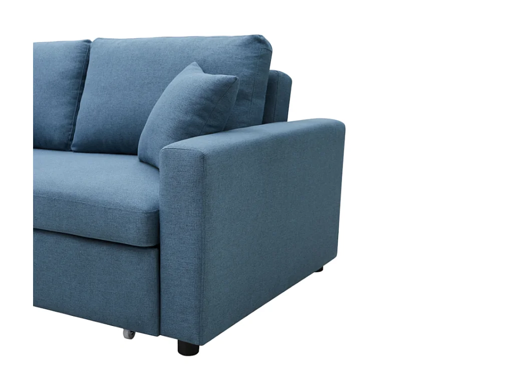 Schlafsofa 3-Sitzer - Stoff - Blau - INIZOR