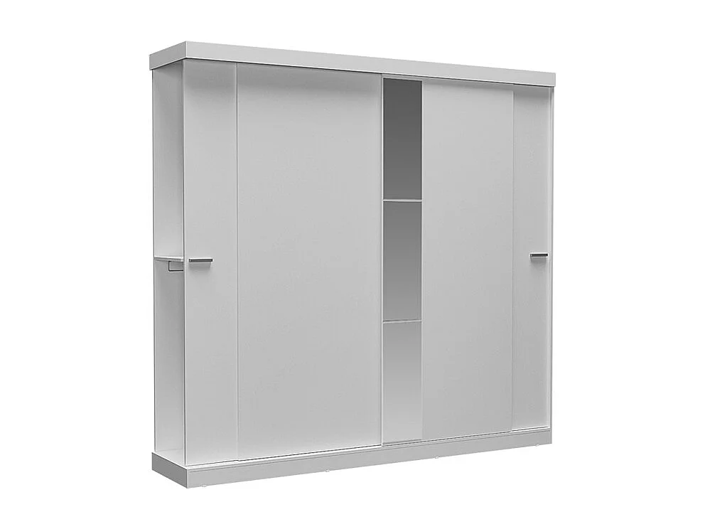 Armoire 2 portes coulissantes - Avec miroir - L231cm - Coloris : Blanc - ADALRIK II