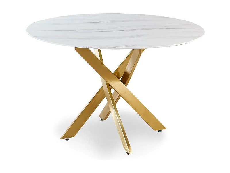 Table de Repas Ronde "Rixa" 120cm Effet Marbre
