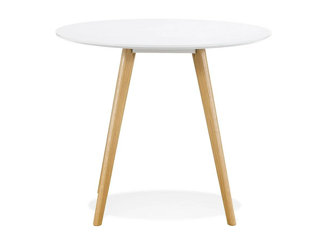 Table de Repas Scandinave &quot;Pacio&quot; 90cm Blanc