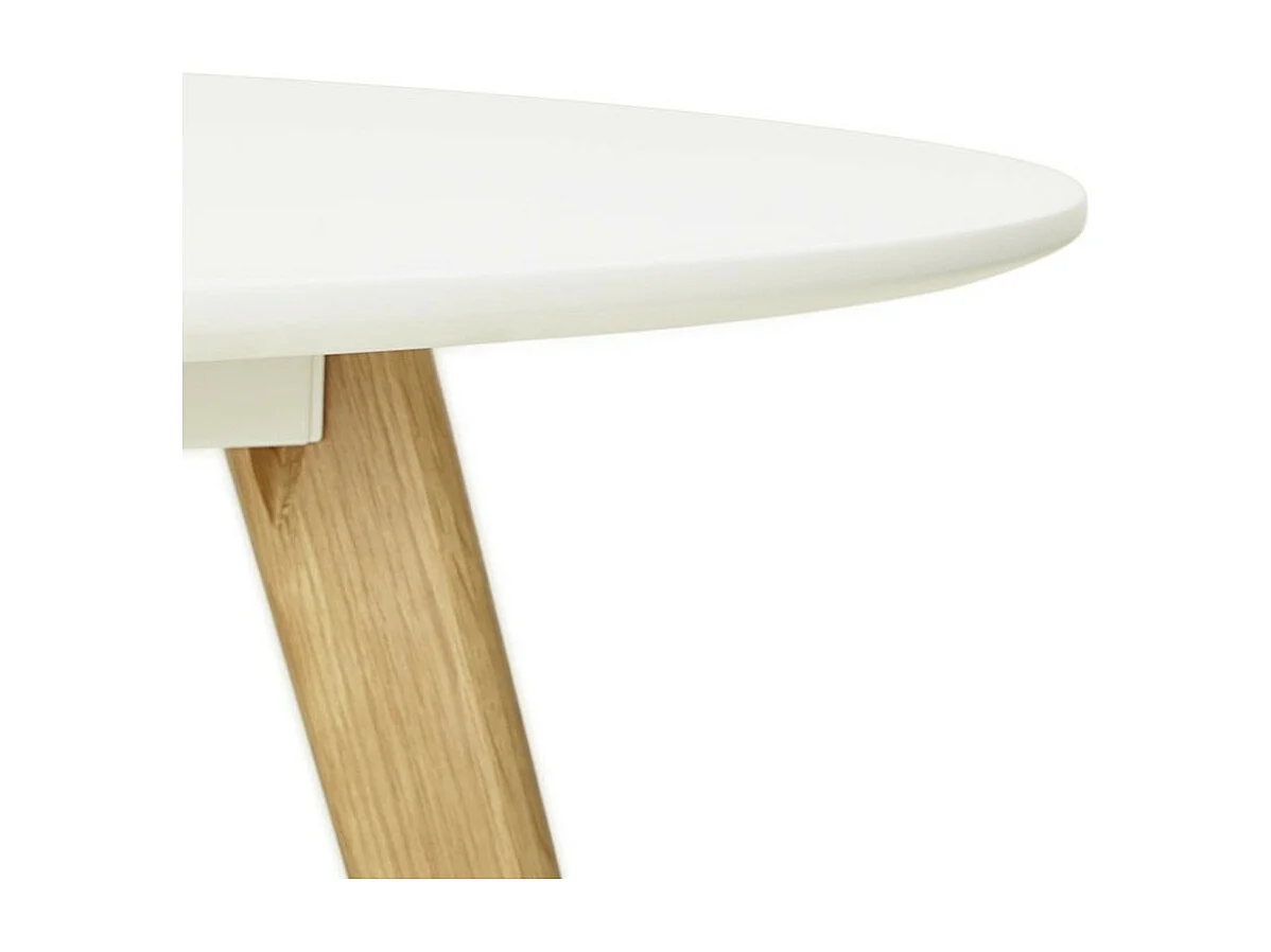 Table de Repas Scandinave &quot;Pacio&quot; 90cm Blanc