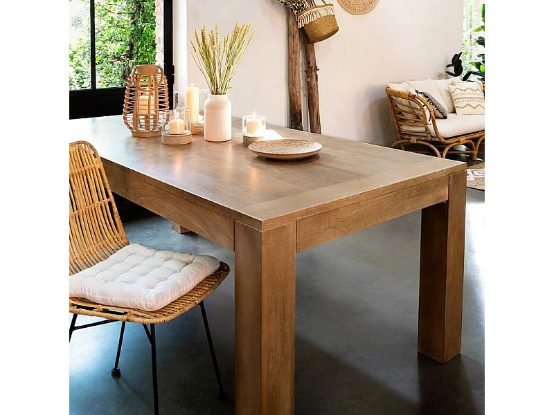 Table de Repas en Bois "Ajmal" 200cm Naturel