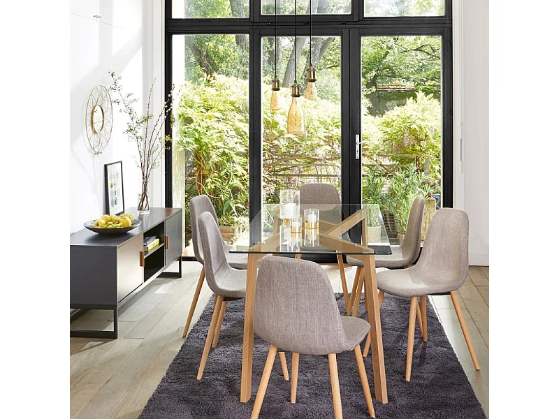 Table de Repas Design "Taho" 150cm Verre