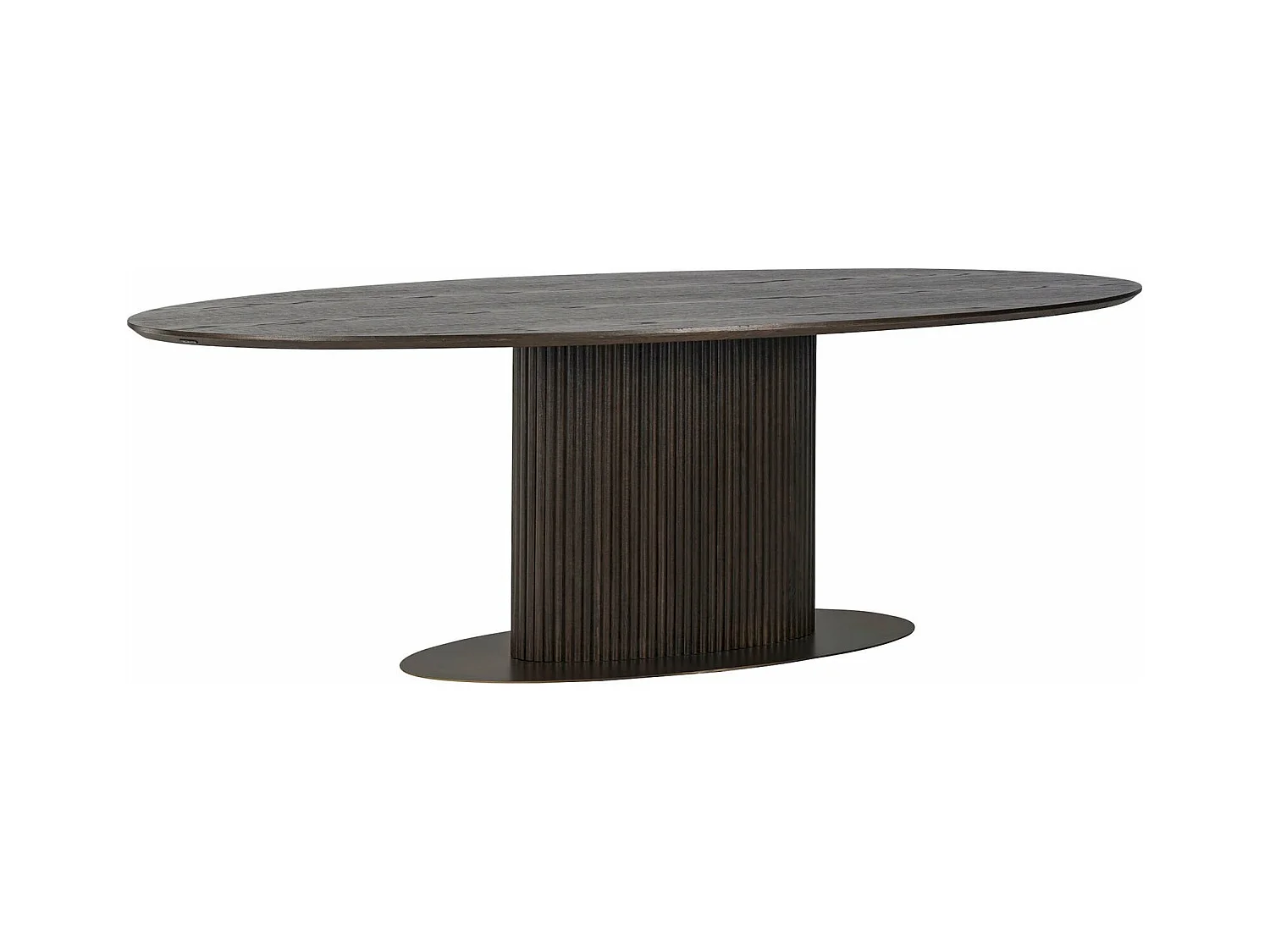 Table à Dîner Ovale en Bois Foncé Design Élégant