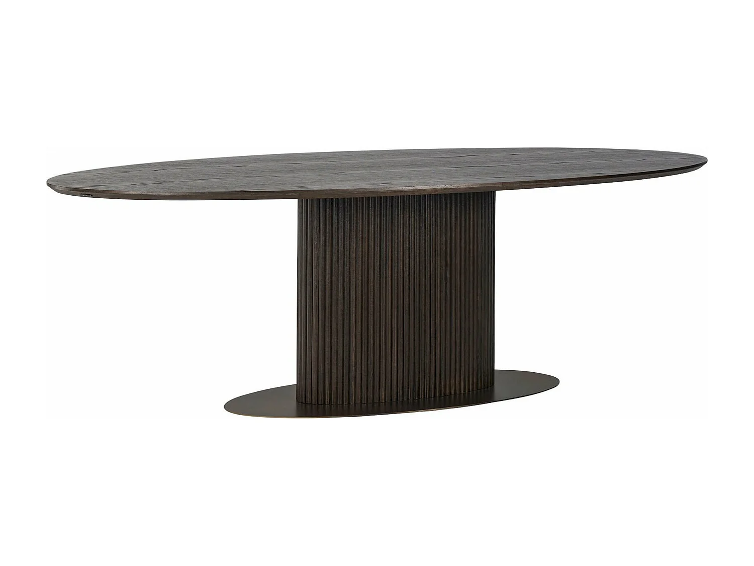 Table à Dîner Ovale en Bois Foncé Design Élégant