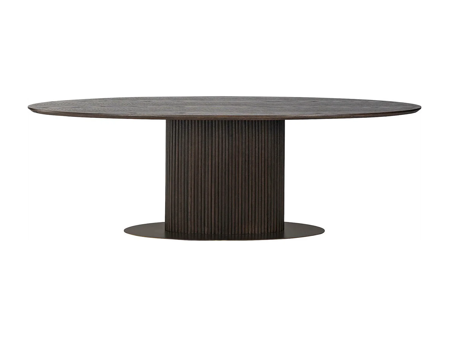 Table à Dîner Ovale en Bois Foncé Design Élégant