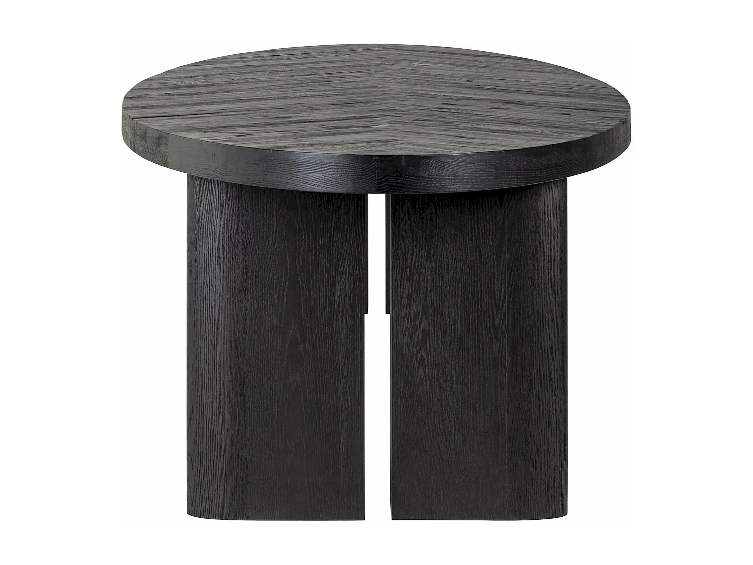 Table à Dîner Ovale en Bois Sombre avec Motif Chevron