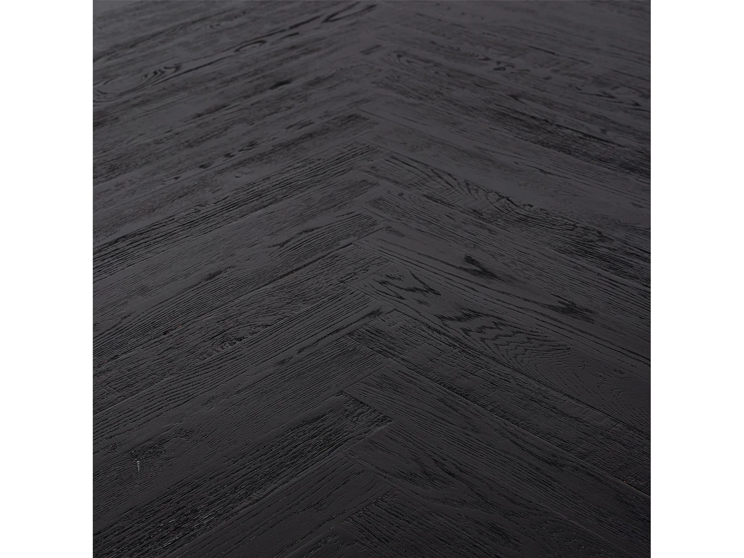 Table à Dîner Ovale en Bois Sombre avec Motif Chevron