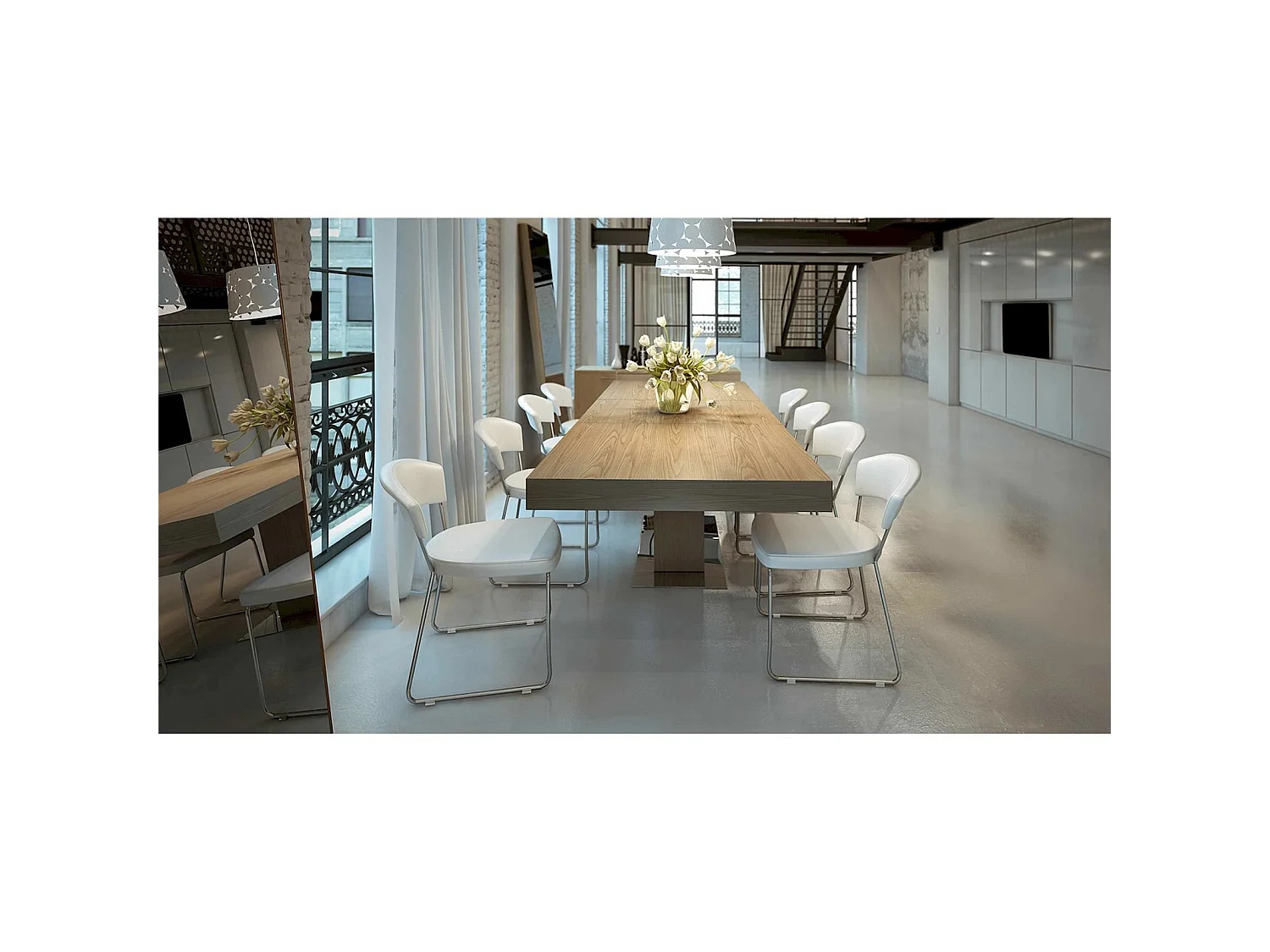 Table à manger rectangulaire extensible bois