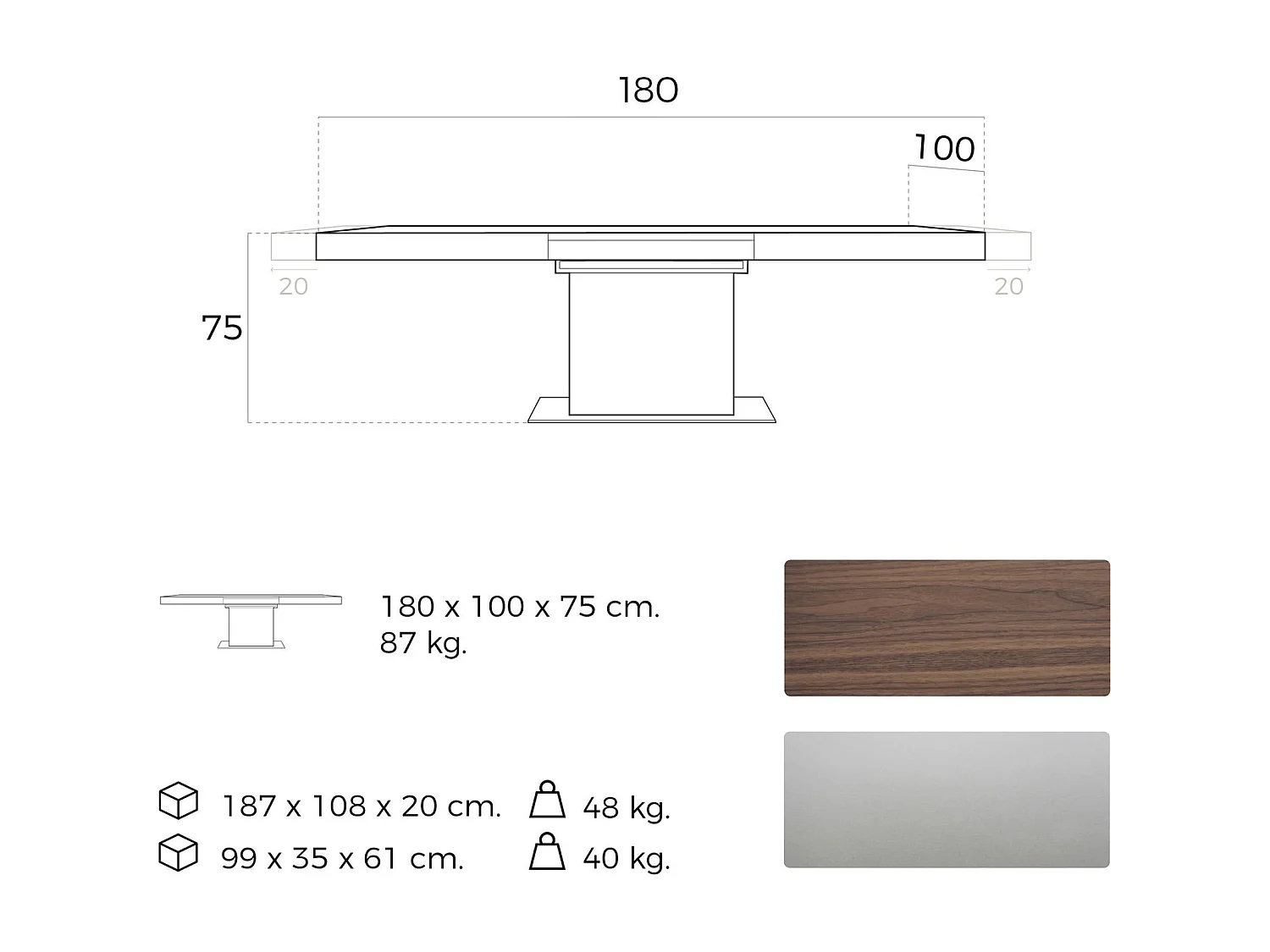 Table à manger rectangulaire extensible bois