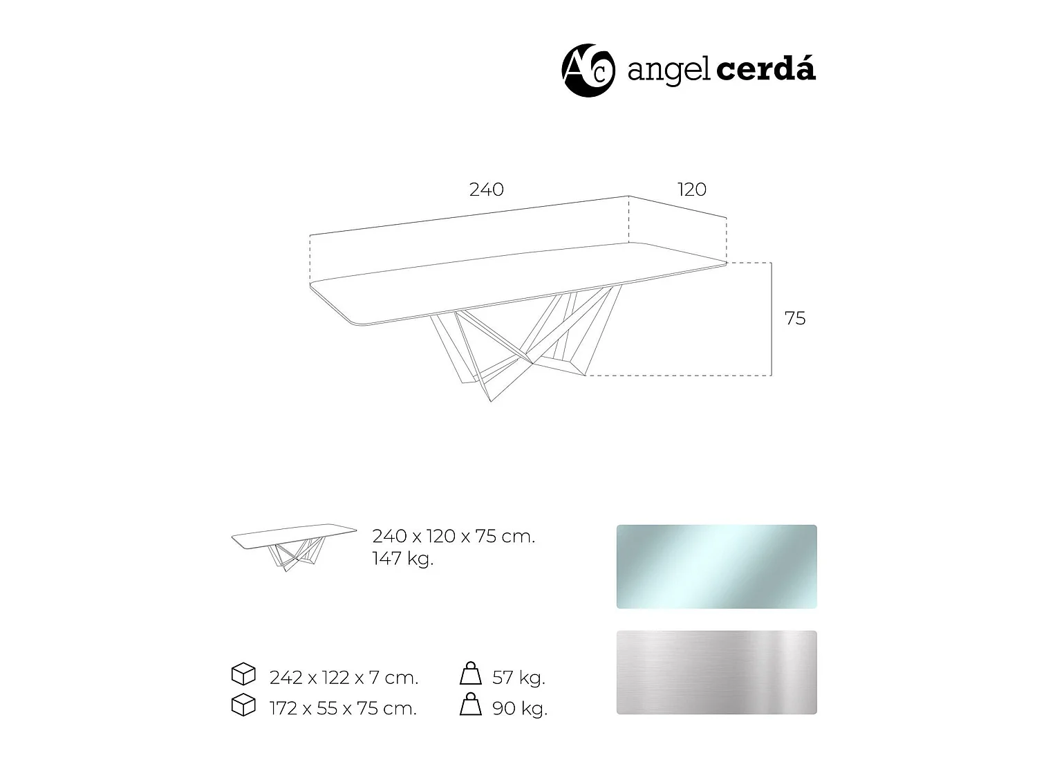 Table Moderne en Verre Transparent et Acier
