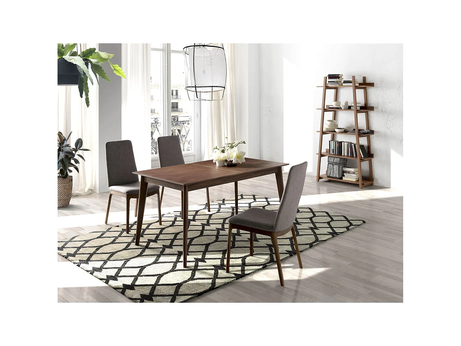 Table à manger extensible en bois