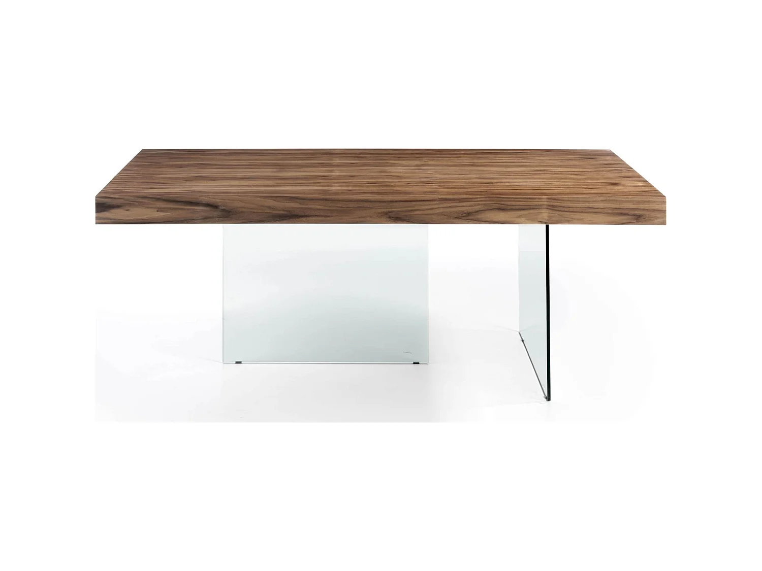 Table de diner bois pieds en verre trempé