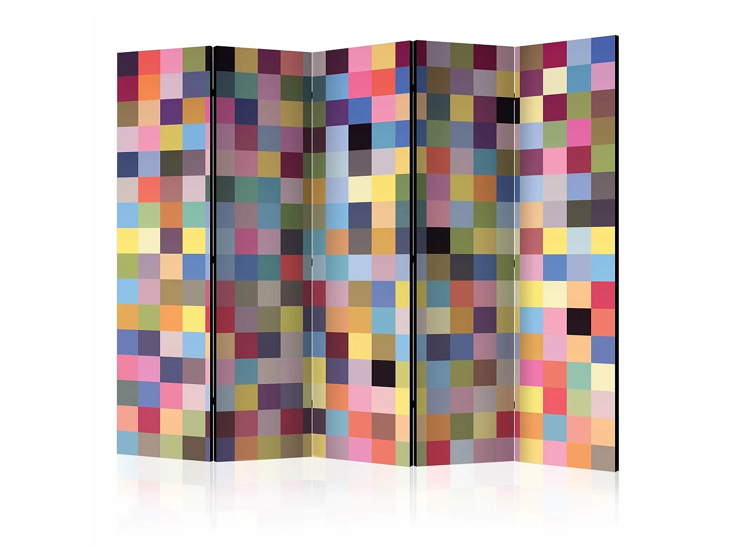 Paravent 5 Volets aux Couleurs Variées pour Déco Moderne