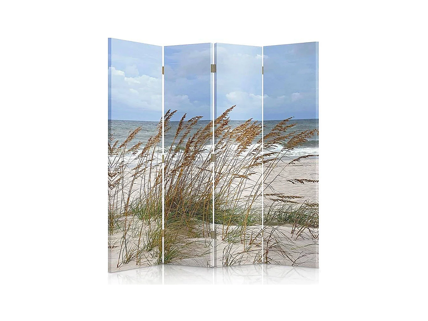 Paravent Herbe de la Mer Ambiance Bord de Plage 4 Volets - 145 x 150 cm - 2 faces R° V°