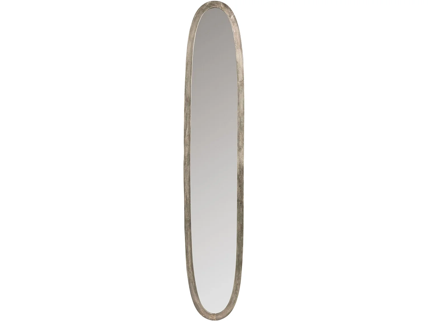 Miroir ovale aluminium antique gris large blackheath