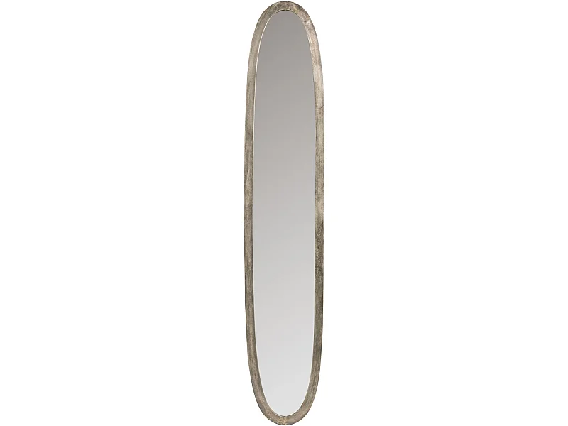 Miroir ovale aluminium antique gris large blackheath