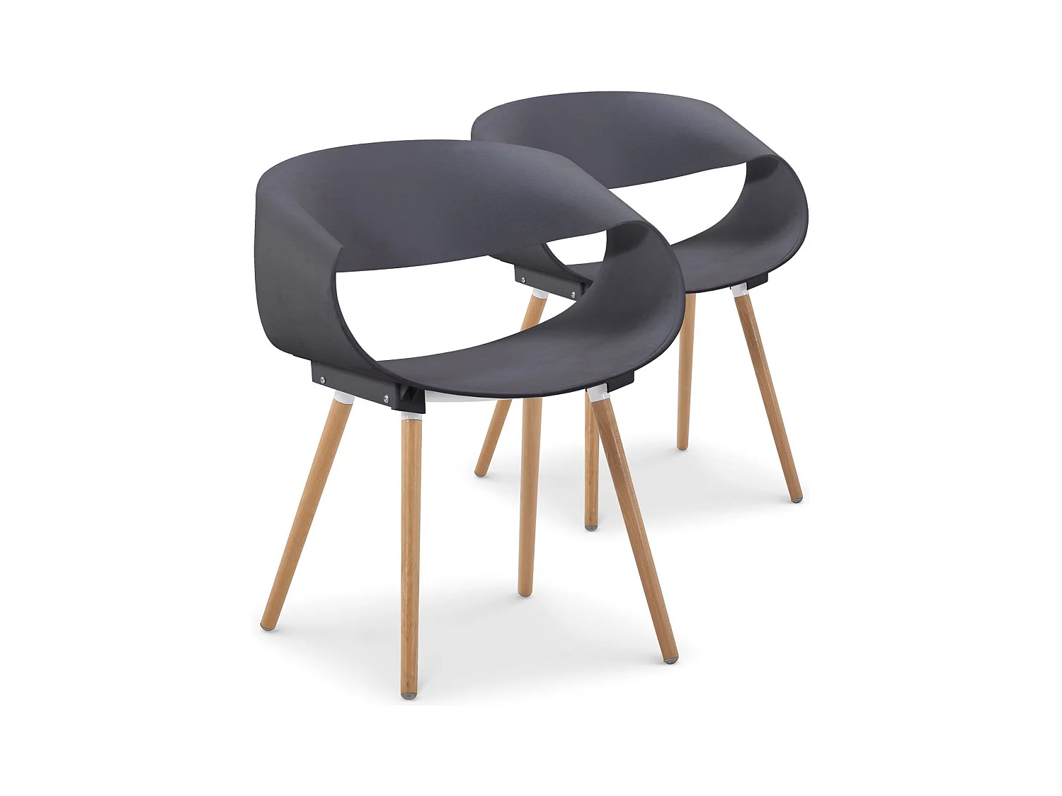 Lot de 2 Chaises Scandinave "Jordana" 64cm Gris